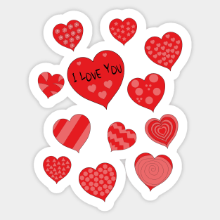 I Love You Hearts Sticker